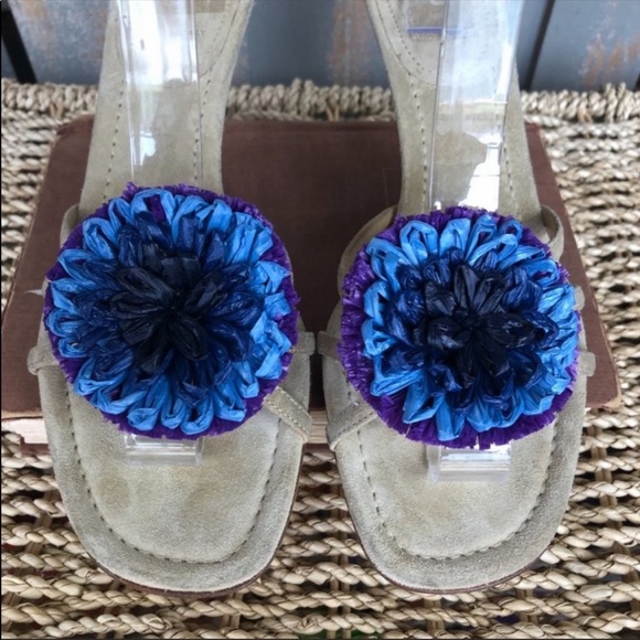 Miu Miu Blue Flower Heels - Picture 2 of 14